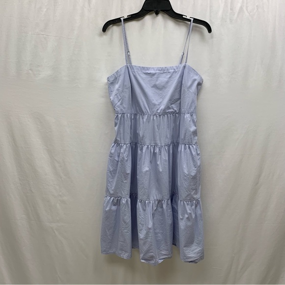 Gap tiered midi dress size 4 cotton blue Summer beach vacation fit and flare - Picture 3 of 14
